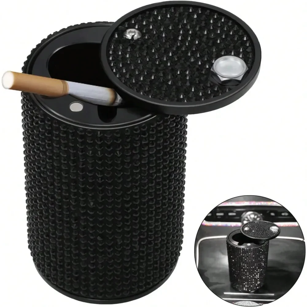 

Smokeless Detachable Windproof Car Ashtray With Lid For Cup Holder Silver, 2025 Design