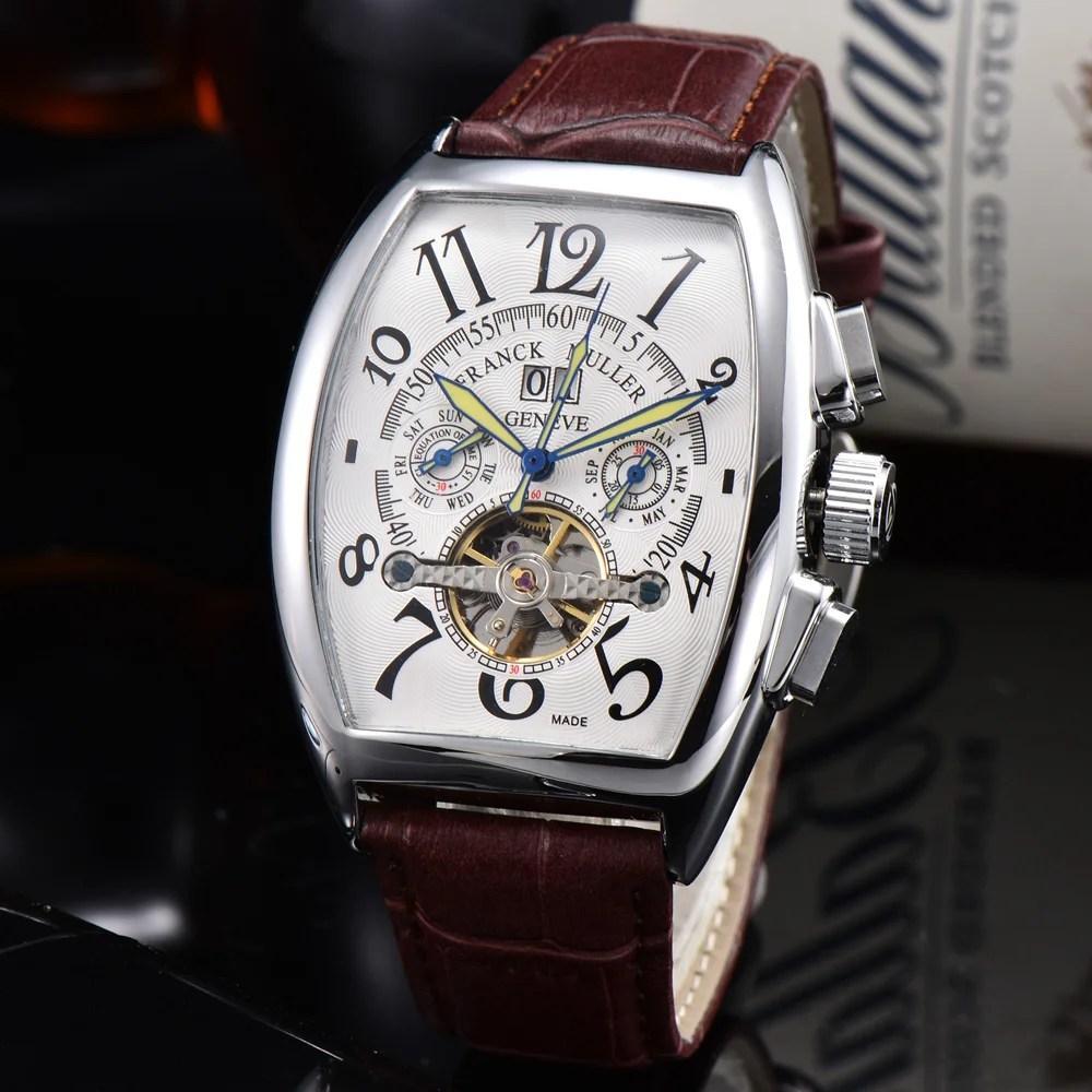 Мужские Женевские часы высшего качества FRANCK MULLER, многофункциональные автоматические механические часы с фазами Луны, часы AAA + Мужские Женевские часы высшего качества FRANCK MULLER, многофункциональные автоматические механические часы с фазами Луны, часы AAA +