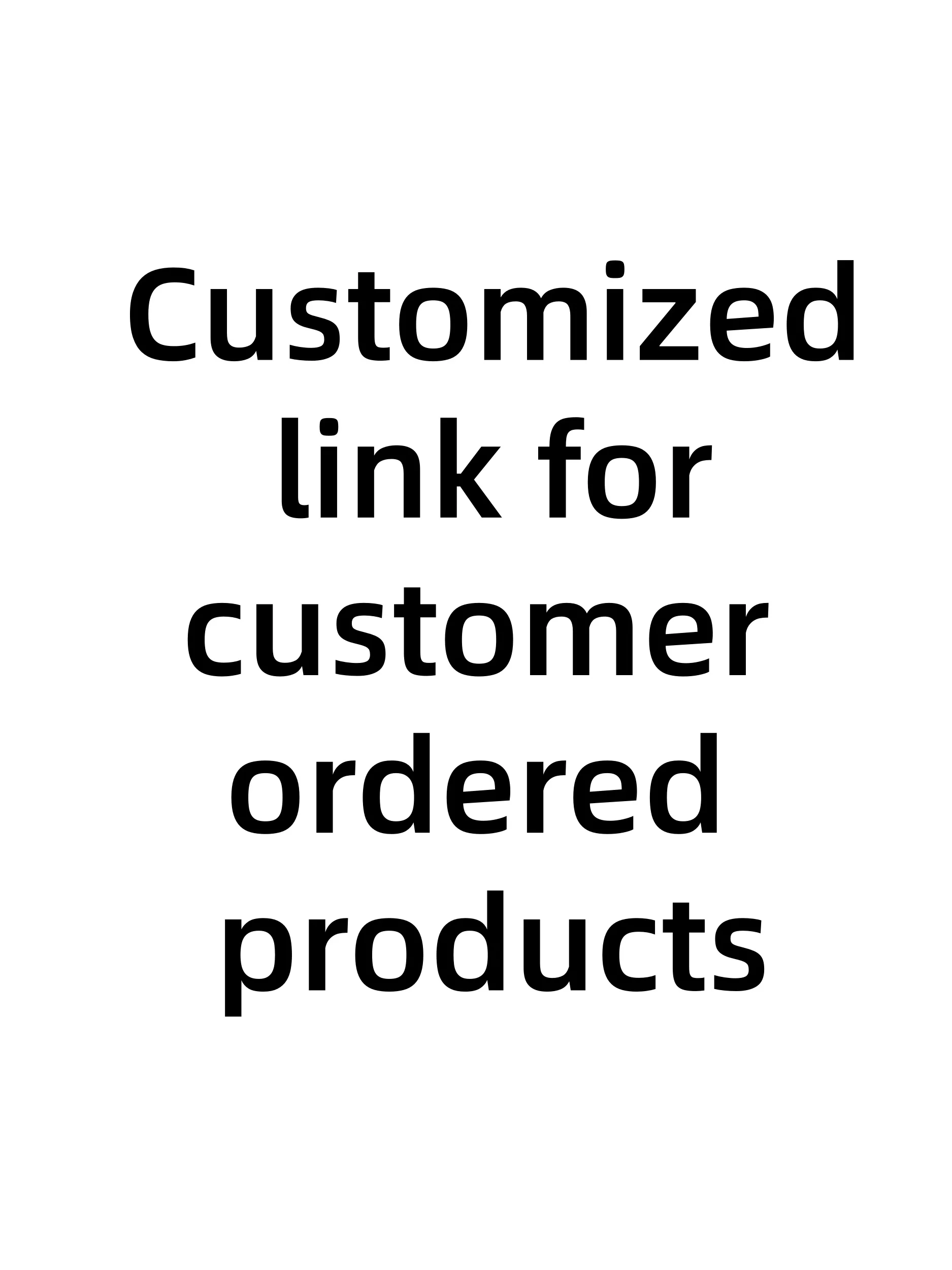 Customized link for customer ordered products