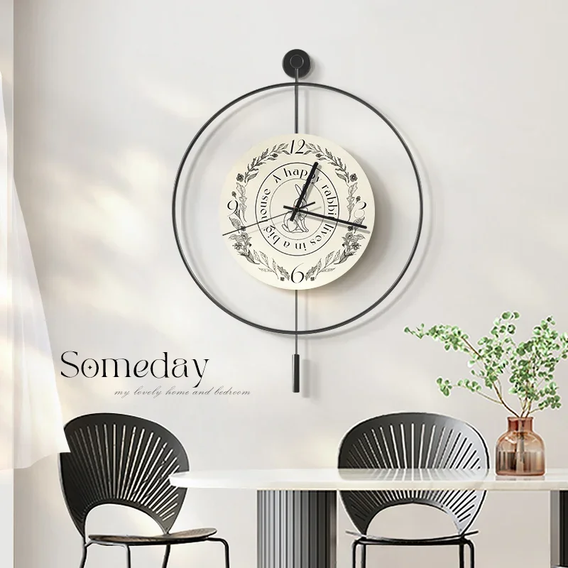 

Round Fashion Wall Clock Design Luxury Minimalist Nordic Restaurant Creative Wall Watch Aesthetic Horloge Murale Home Decoration