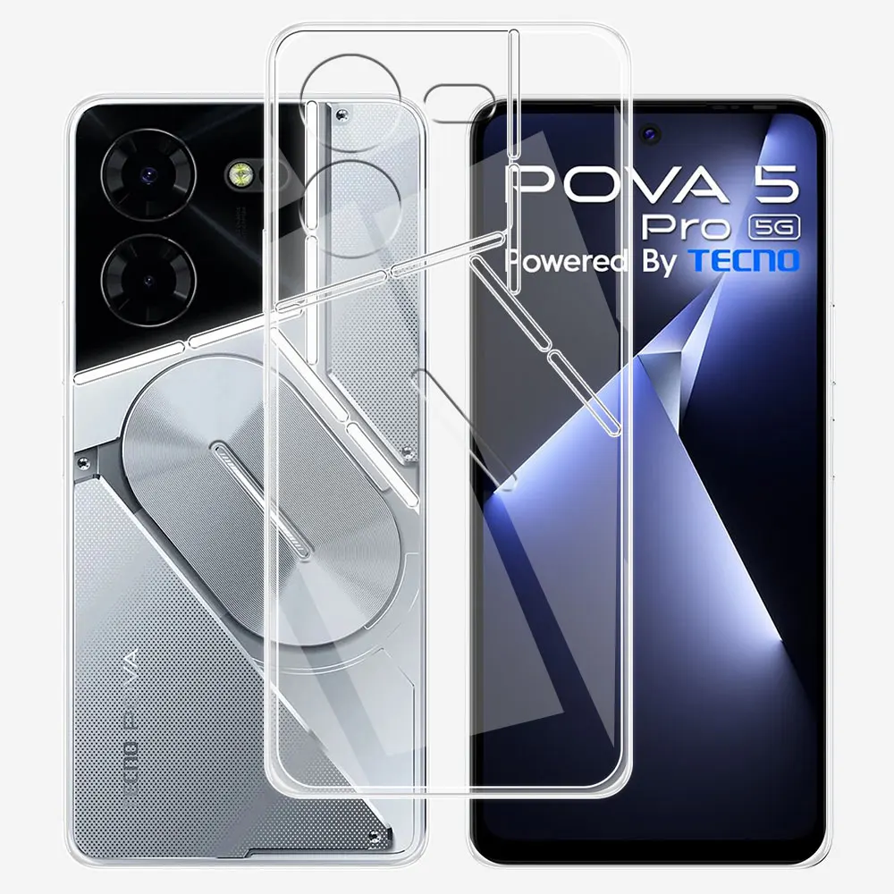 For Tecno Pova 5 Pro Case Clear Silicon Soft TPU Cover For Tecno Pova 5 Pova 3 Clear Phone Case or Tecno Pova 4 Pro Pova 2 Funda