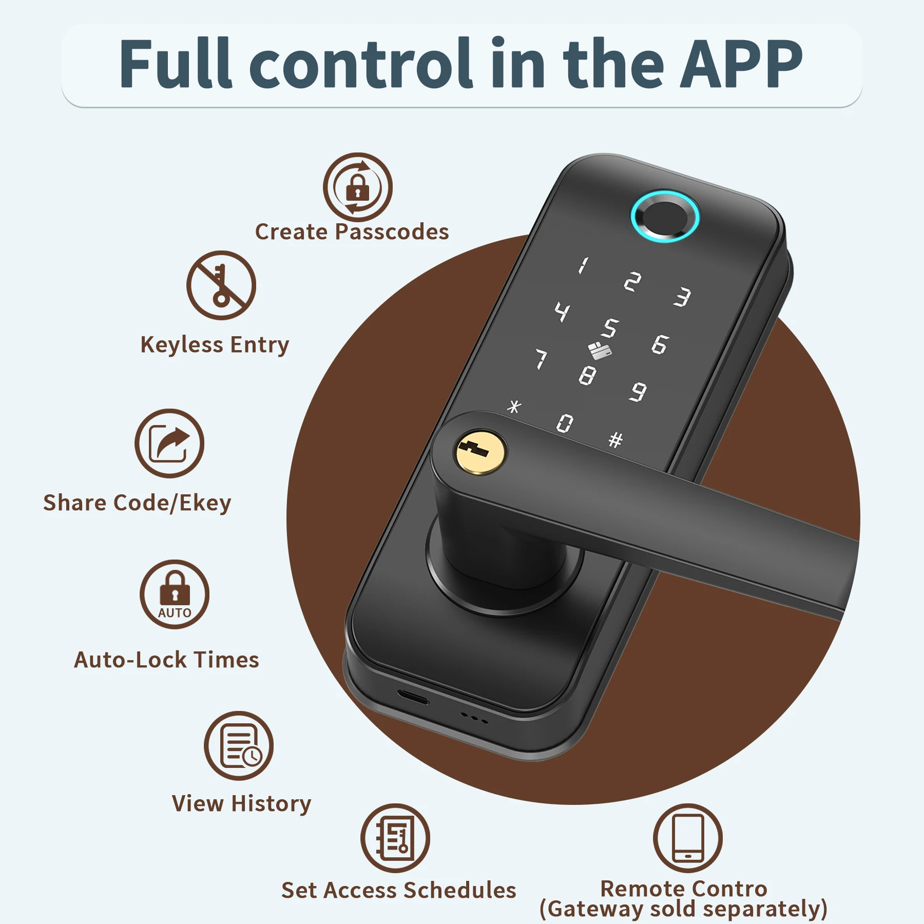 Durable Stainless Steel Smart Digital Keypad and Card Electronic Door Lock for Office and Residence Use