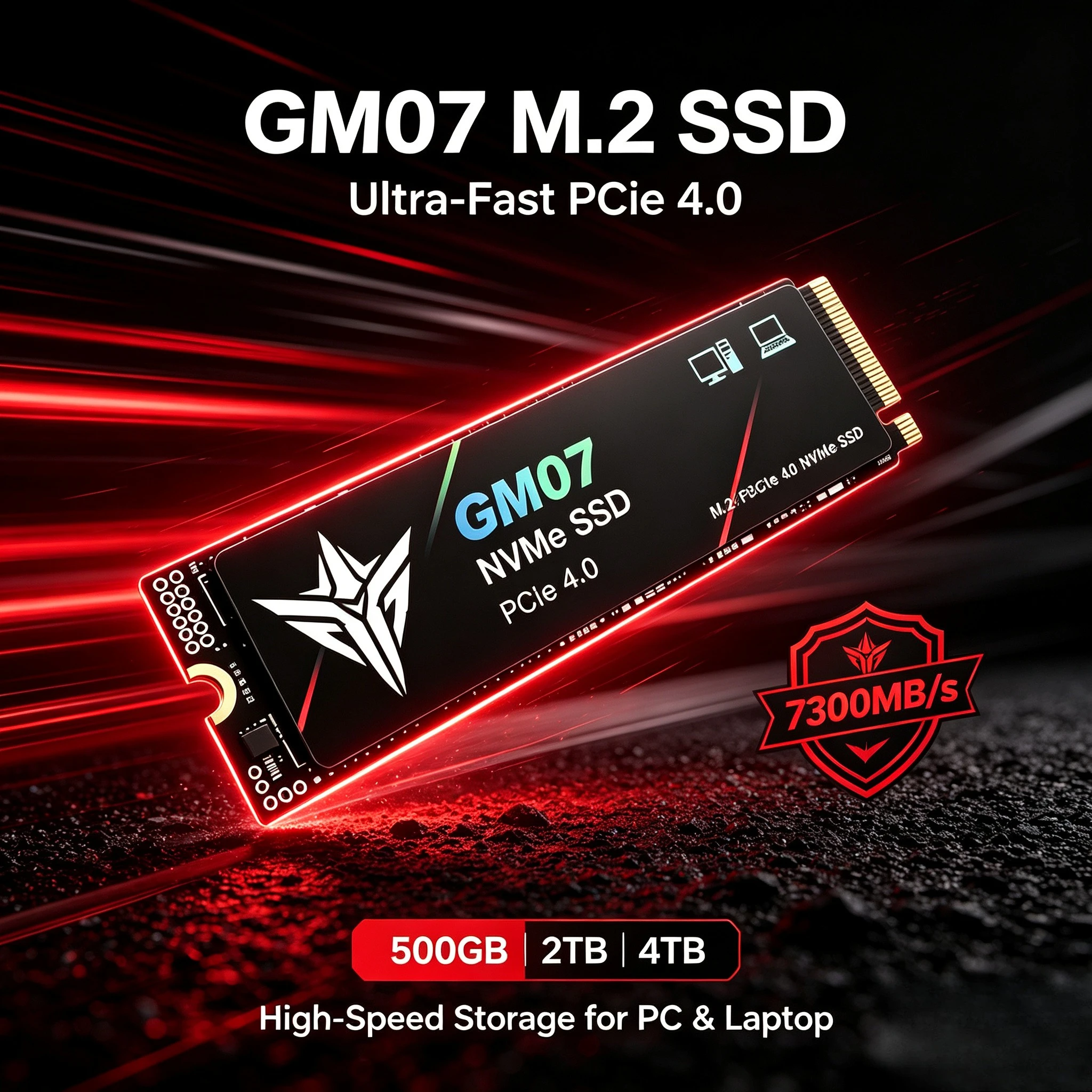 New GM07 M.2 SSD Hard Disk 2TB 4TB 7300MB/s NVMe M2  SSD 500GB PCIe 4.0 Internal Solid State Drive For Laptop Desktop PC