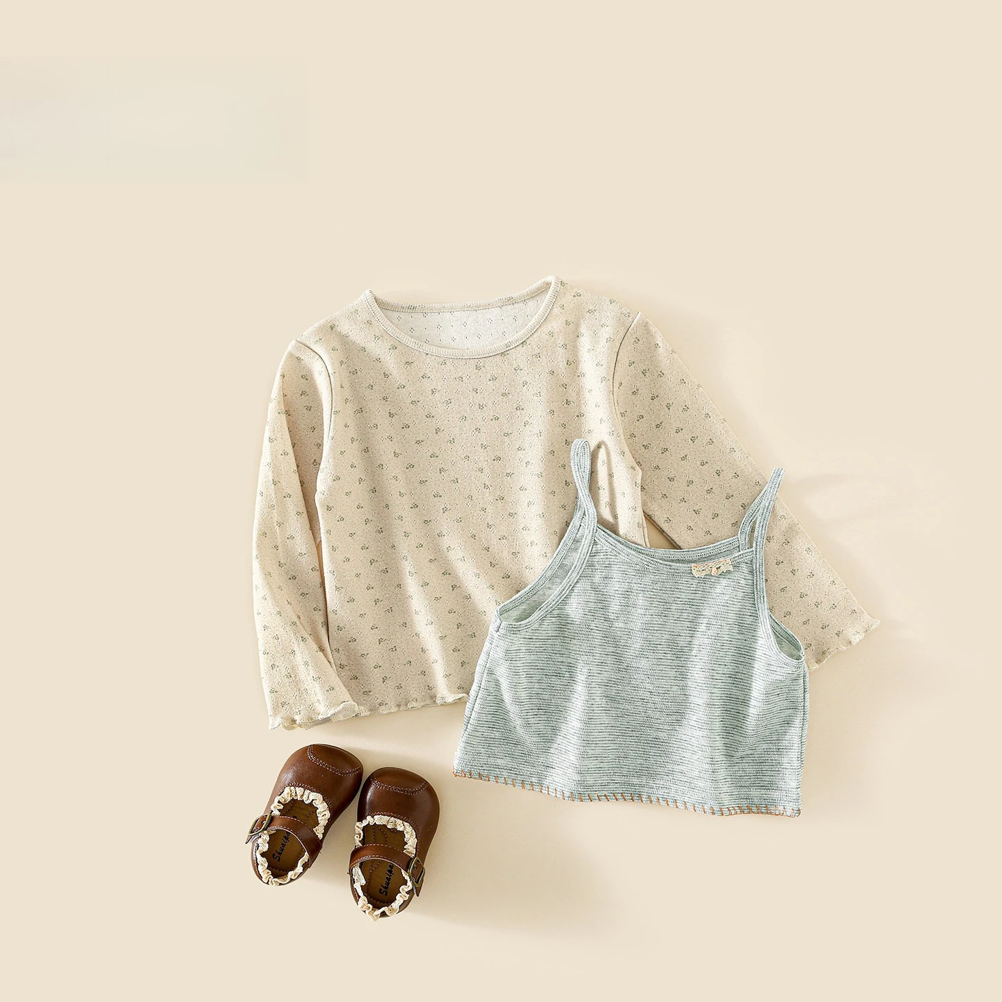 Girl Autumn Clothing Long Sleeve T-shirt 2026 New O-Neck Tops Spring Autumn Baby Causal Two Price Sets