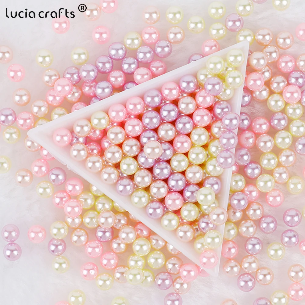 3/4/5/6/8/10mm decorazione natalizia Mix Color No Hole ABS Pearl Bead Makeup Box Filling Bead per la creazione di gioielli fai da te V0824