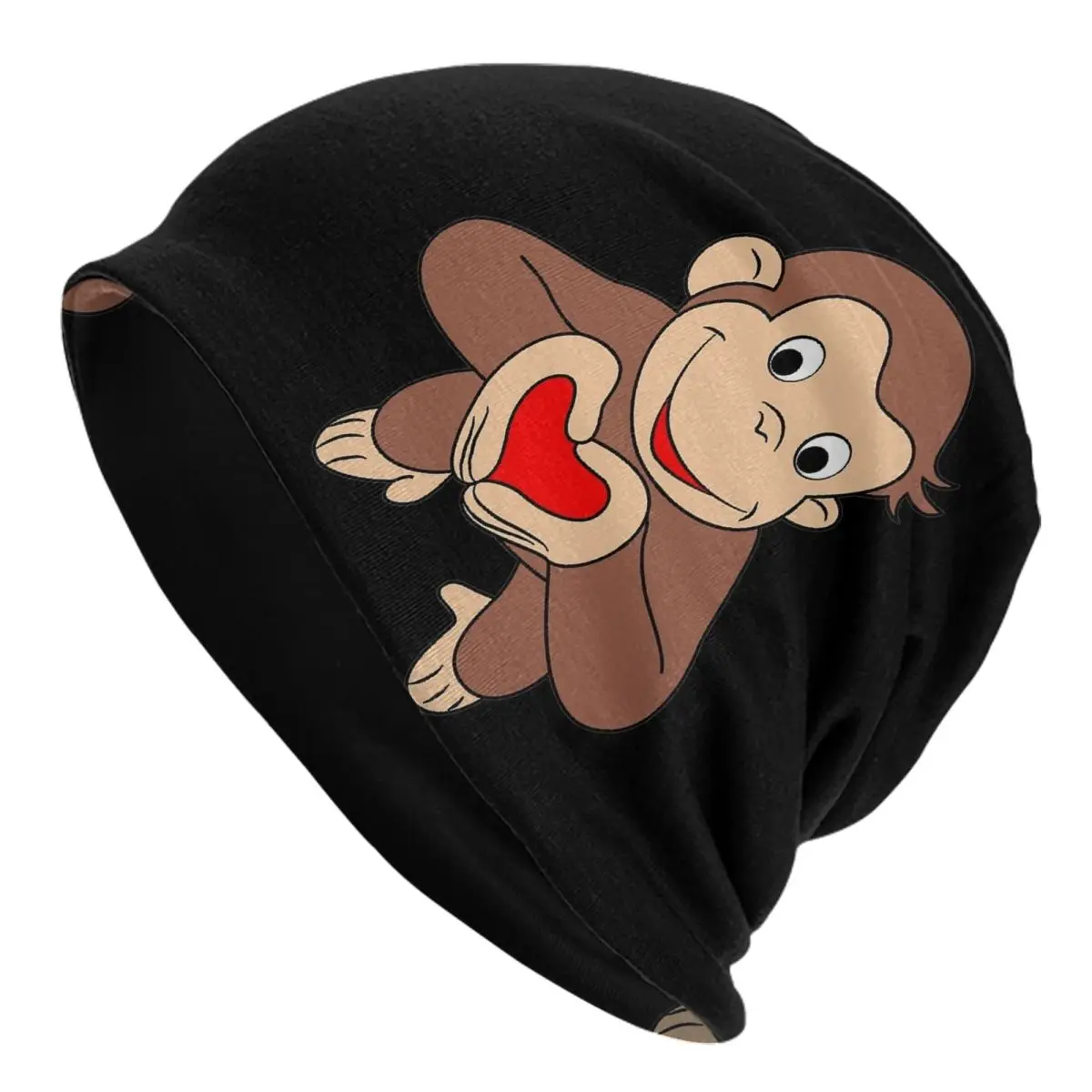 All Heart Cartoon Brown Monkey Bonnet Hats Autumn Winter Street Skullies Beanies Hat Curious George for Men Women Warm Caps