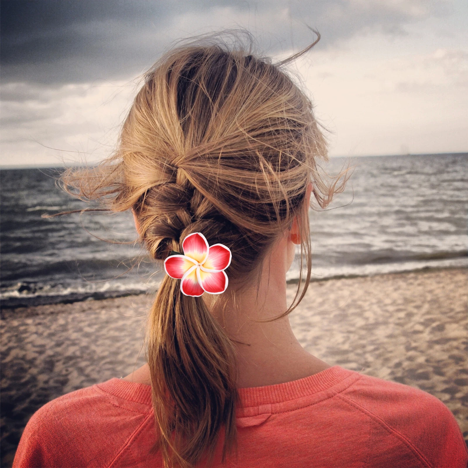 

Flower Hair Rope Hawaiian Small Flowers Ties Hawaiiian Elastics Fancy Plumeria Band Scrunchies