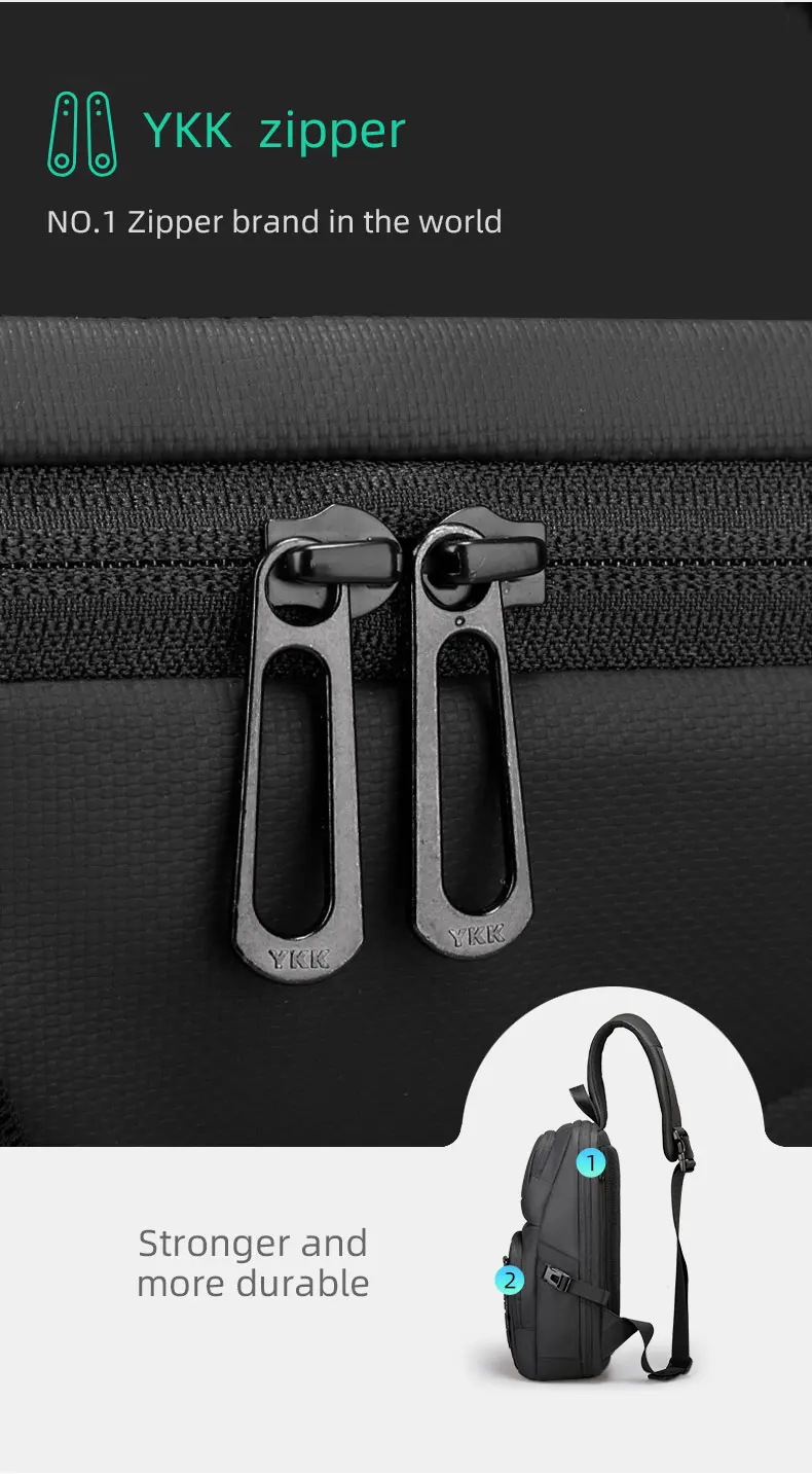 MARK RYDEN Crossbody Bag for 13.3" Pad RFID Anti-theft Messenger Shoulder Bag Water Repellent Short Trip Chest Bag Men Backpack