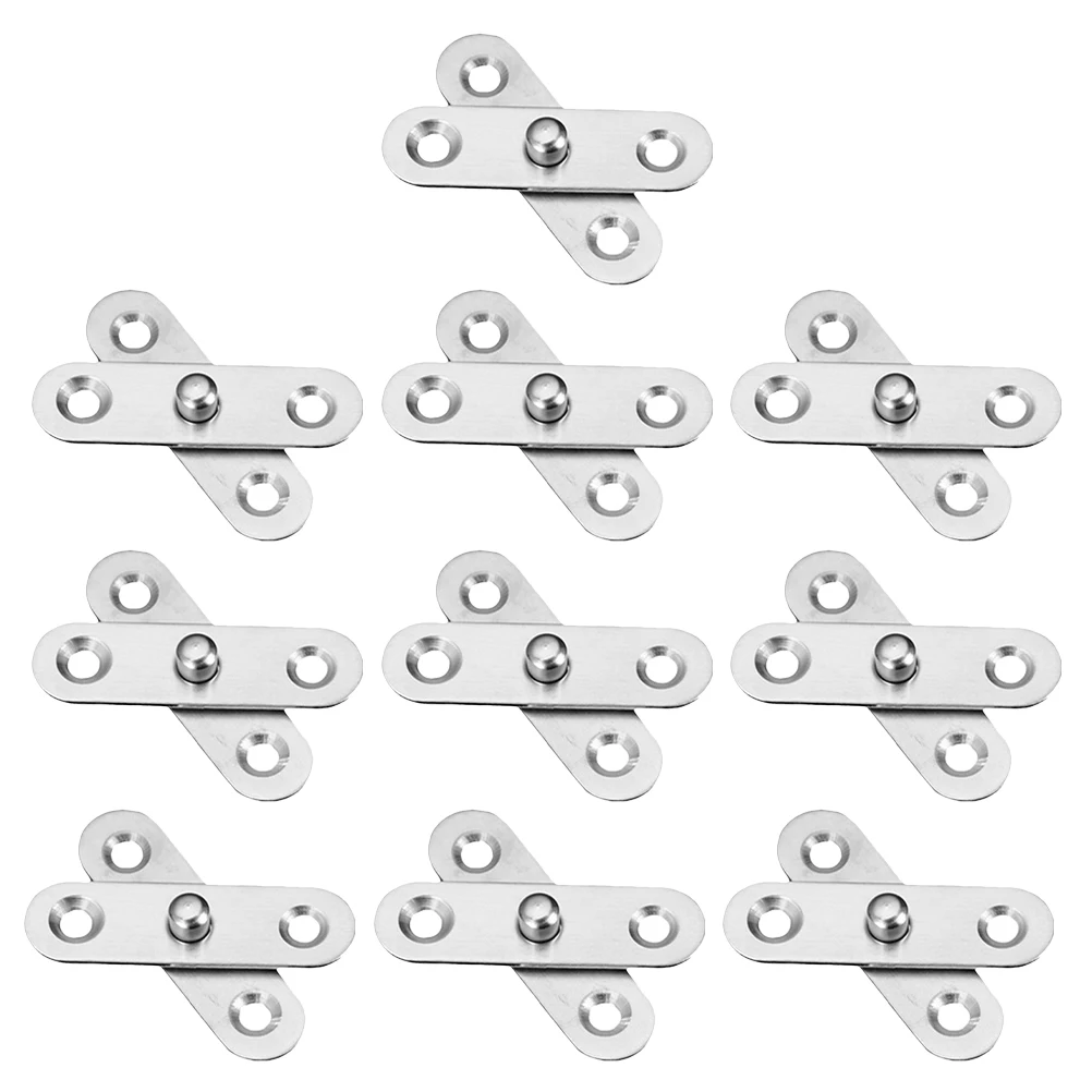 

10pcs Stainless Steel Hinge Hidden Bookcase Hardware Heavy Duty Corner Cabinet Pivot Furniture 201 Concealed Door Household