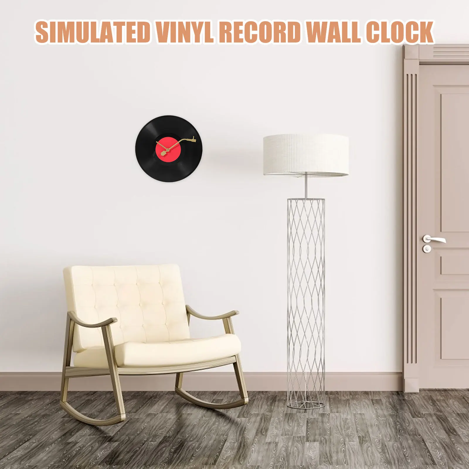 

1Set Vinyl Record Wall Clock Decorative Creative Wall Art Home Decor Living Room Bedroom Office Round Clock Office Supplies
