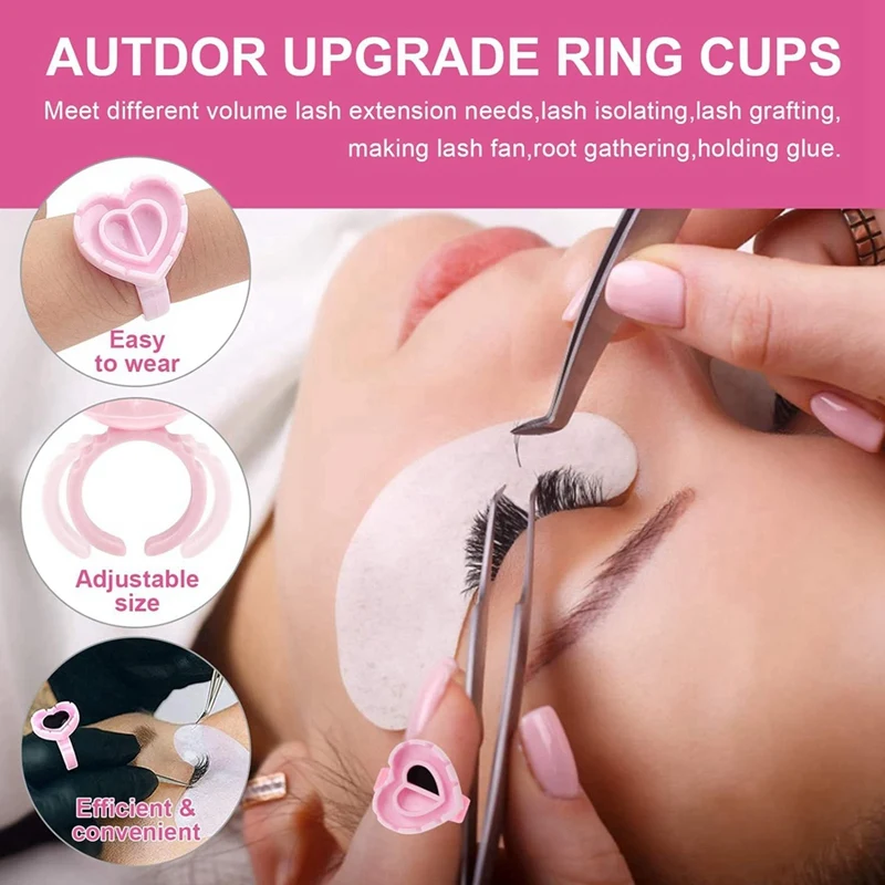 Lijm Ringen 500 Stuks Lijm Ringen Voor Wimper Extensions Lash Lijm Ringen Pigment Ring Cups Lijm Houder Voor Lash Extension