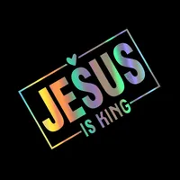 15x9.4cm Jesus Is King Laser Car Stickers Auto Vinyl Film Decals For Car Bumper Windows Motorcycle Walls Car Accessories