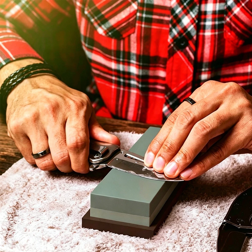 مجموعة أحجار شحذ السكاكين الاح - مراجعة Knife Sharpening Stone Whetstone 1000 6000 وسعره