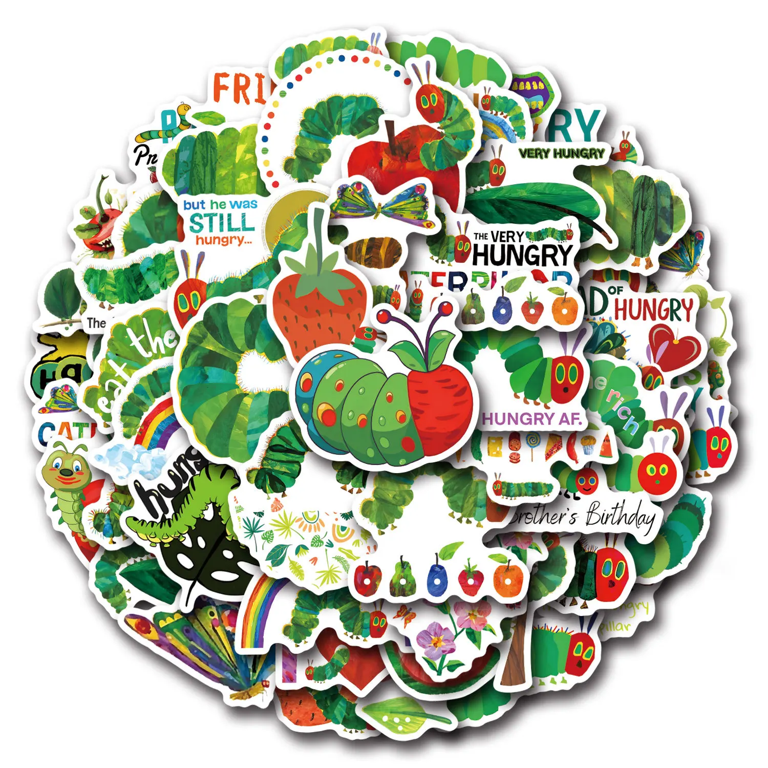 

10/50/110PCS Funny The Very Hungry Caterpillar Stickers Cartoon Graffiti Decals DIY Laptop Phone Guitar Scrapbook Children's Toy