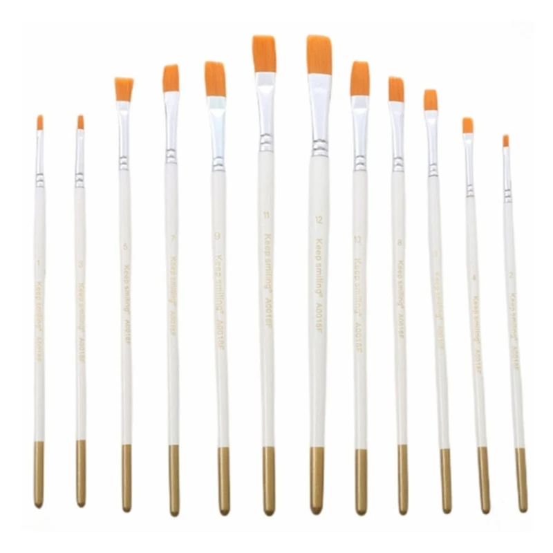 12 pezzi pennello per penna ad acquerello pennelli per capelli in Nylon pennello per pittura a olio per artisti per pennello artistico professionale fai da te