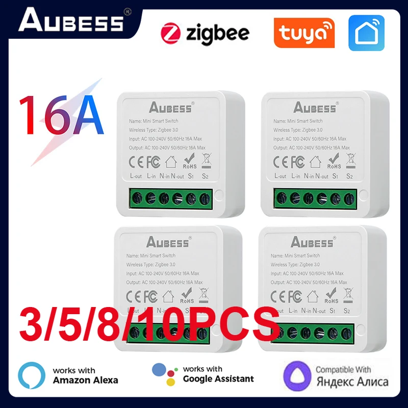 Tuya 16A MINI Zigbee Smart Switch fai da te modulo relè di controllo a 2 vie Timer per la vita intelligente funziona con Alexa Google Home 33 Alice