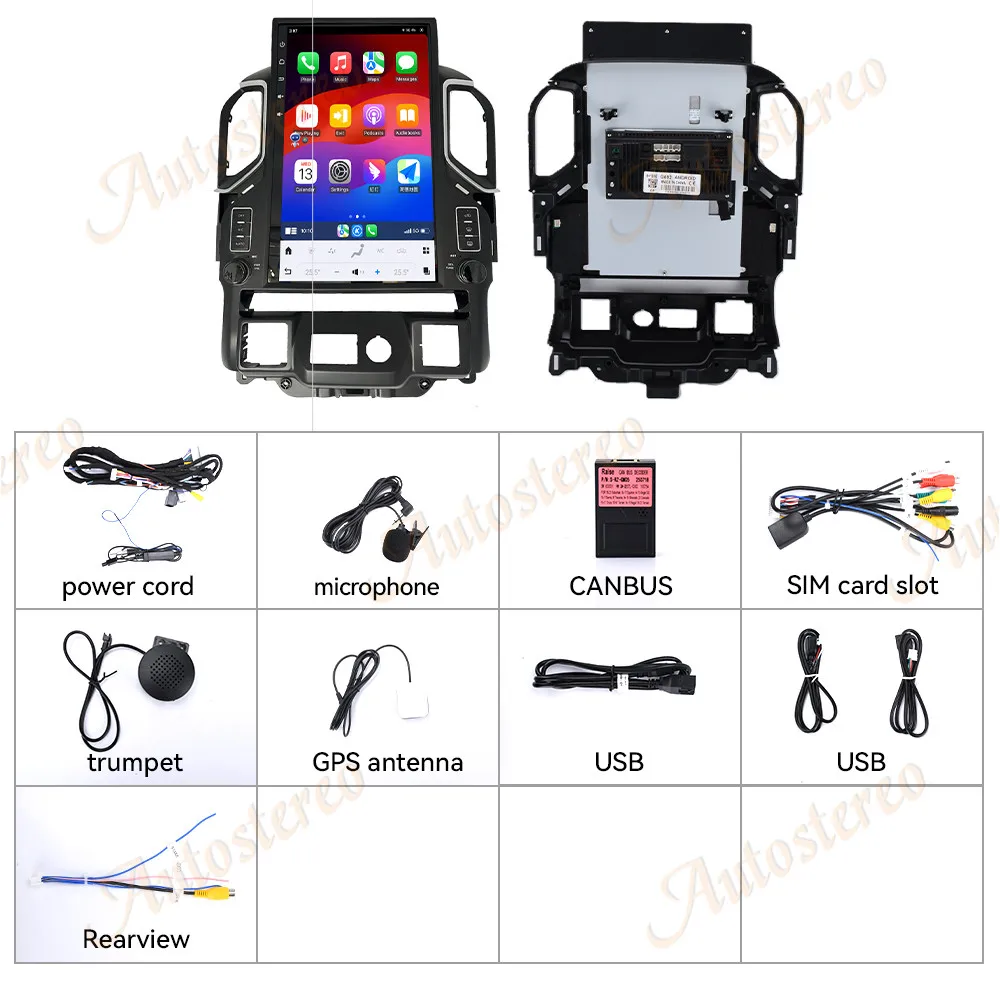 17 inch Android 14 For Chevrolet Silverado 2019-2021 Car Radio Carplay Vertical Screen Automotive 2 Din Multimedia Auto GPS