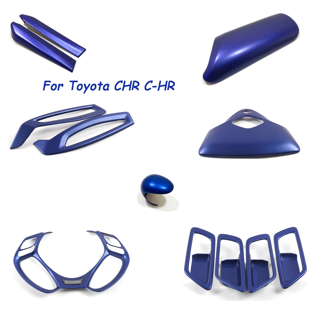 

ABS Blue For Toyota CHR C-HR 2017-2021 Car Door Handle Bowl front reading Lampshade Air Conditioning AC Vent Outlet Cover Trim