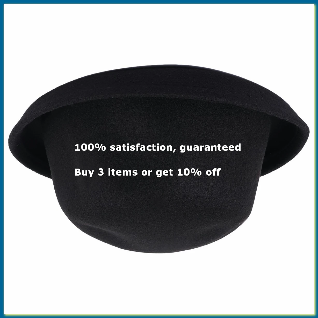1Piece Melon Bowler Hat Hat Bowler Hat Bowler Hat Felt Hat Chaplin Hat Riding Hat (Black)-DTB1