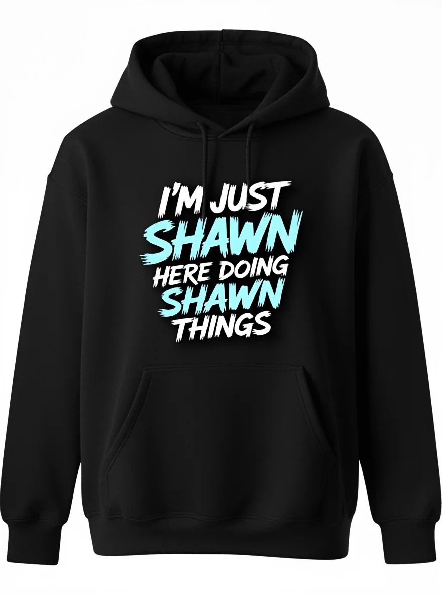 

Мужская толстовка с капюшоном Shawn на заказ, принт имени, мягкий, свободный крой, карман кенгуру, весна-осень