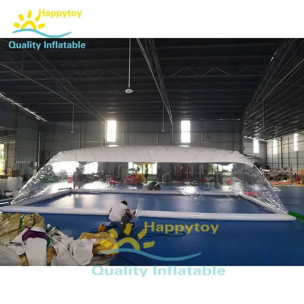Tenda a cupola trasparente gonfiabile per esterni con copertura per piscina trasparente