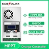 ECGSOLAX 태양광 충전 컨트롤러, 배터리 충전 레귤레이터, 60A 태양광 컨트롤러, LCD 디스플레이, 최대 PV 150VDC 입력, 48V, 36V, 24V, 12V 1