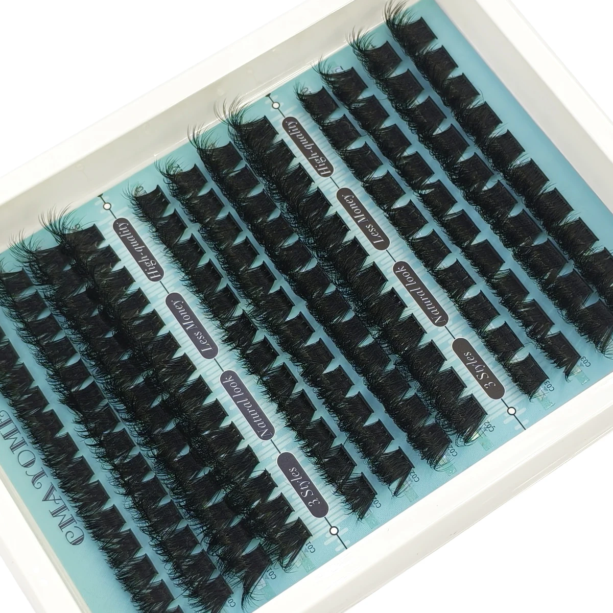 3-IN-1 Flauschige Einzel-Wimpernbüschel 60-80P, 120-200P Wimpernspitzen für untere Wimpern, wiederverwendbare DIY-Wimpernverlängerung im Manga-Stil – Detail 8
