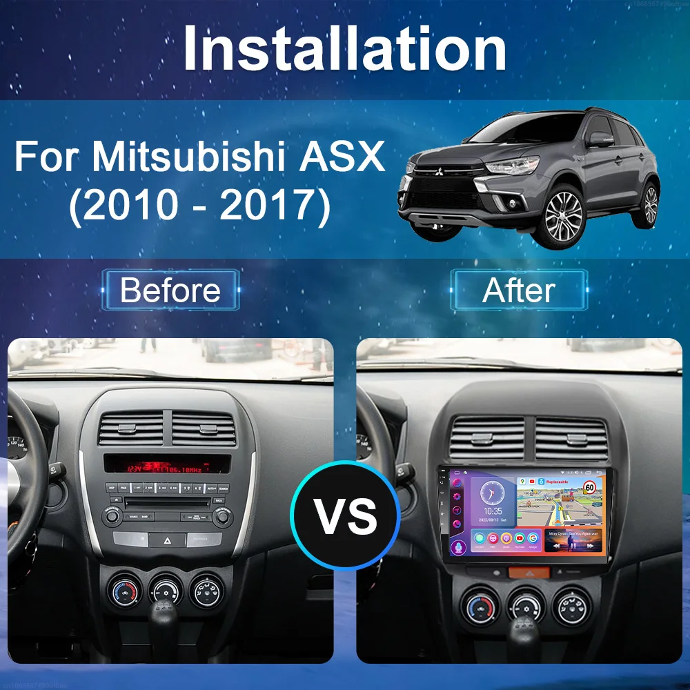 Radio samochodowe Android dla Mitsubishi ASX 1 2010-2017 multimedialny odtwarzacz wideo GPS Navigatio Carplay Stereo