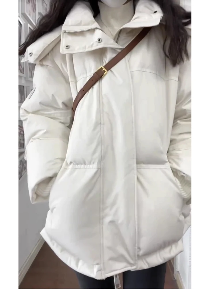 Blanco corazón aped ort Thiened down Jaet mujer invierno nuevo diseño tamaño pequeño abrigo coreano Sle corte recto viaje viento