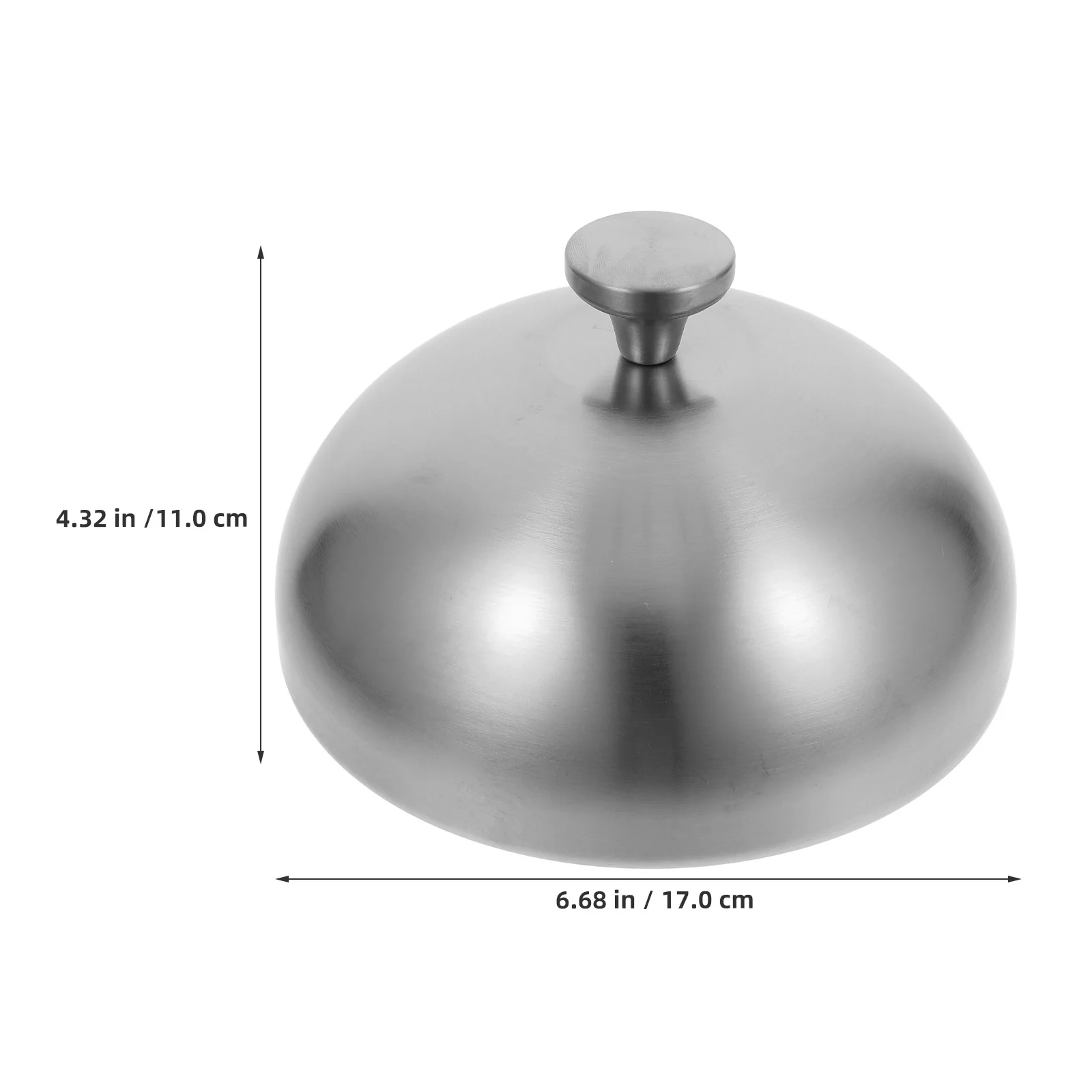 17 سنتيمتر الفولاذ المقاوم للصدأ الغذاء قبة غطاء الفضة غطاء الشواية المستديرة ل ذوبان الجبن زبدة الاحترار شريحة لحم تغطية برغر الطبخ #2