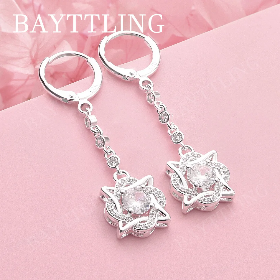 

Изысканные серьги из стерлингового серебра 925 пробы с цирконием для женщин, модные свадебные аксессуары, ювелирные подарки