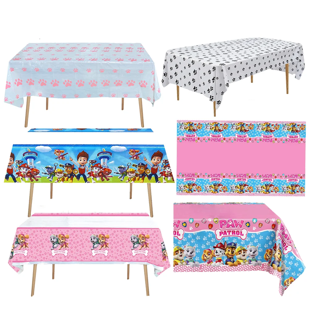 Paw Patrol Tablecloth Birthday Party Decor Disposable Tableware Cartoon Dog TableCover Baby Shower Kids Favor Party Supplies