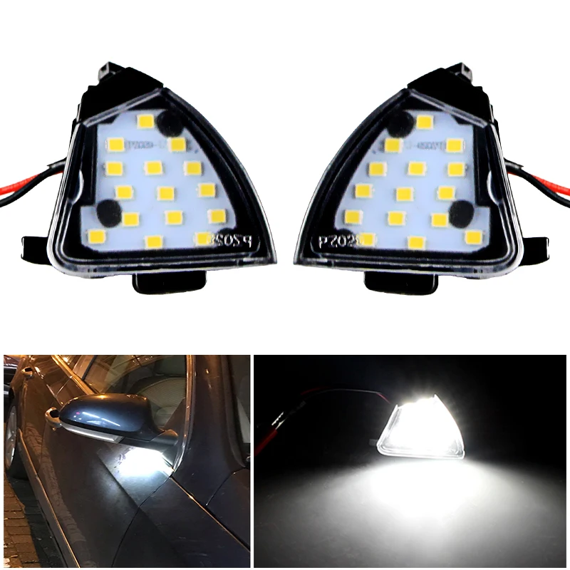 Luces LED de charco para VW Golf 5 GTI EOS Golf 5/6P Jetta Passat Sharan Eos Rabbit R32 Sharan, lámpara de tierra para espejo retrovisor lateral, 2 uds.