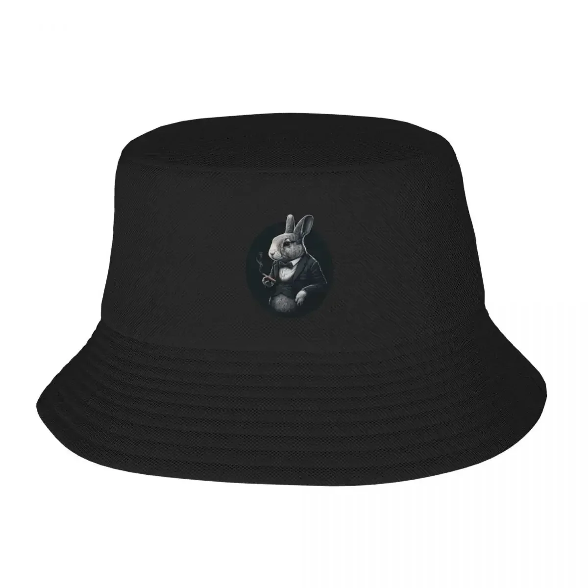 Funny Vintage Rabbit Smoking Cigar - Classy Bunny Art Bucket Hat cute custom Hat Mountaineering Women's Hats Men's，Bucket hat