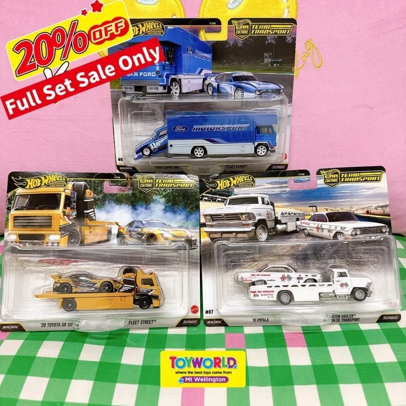 Hot Wheels FLF56-J Team Transport Series,Toyota GR Supra Impala Ford Capri GR5,1:64 Diecast Vehicle Collectible Toy Gift for