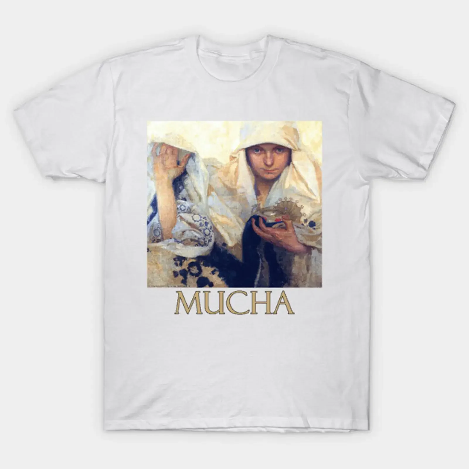 Fate by Alphonse Mucha T Shirt vintage Washed Soft Top For Everyday Wear Casual Comfortable Breathable Stretched Unisex homme