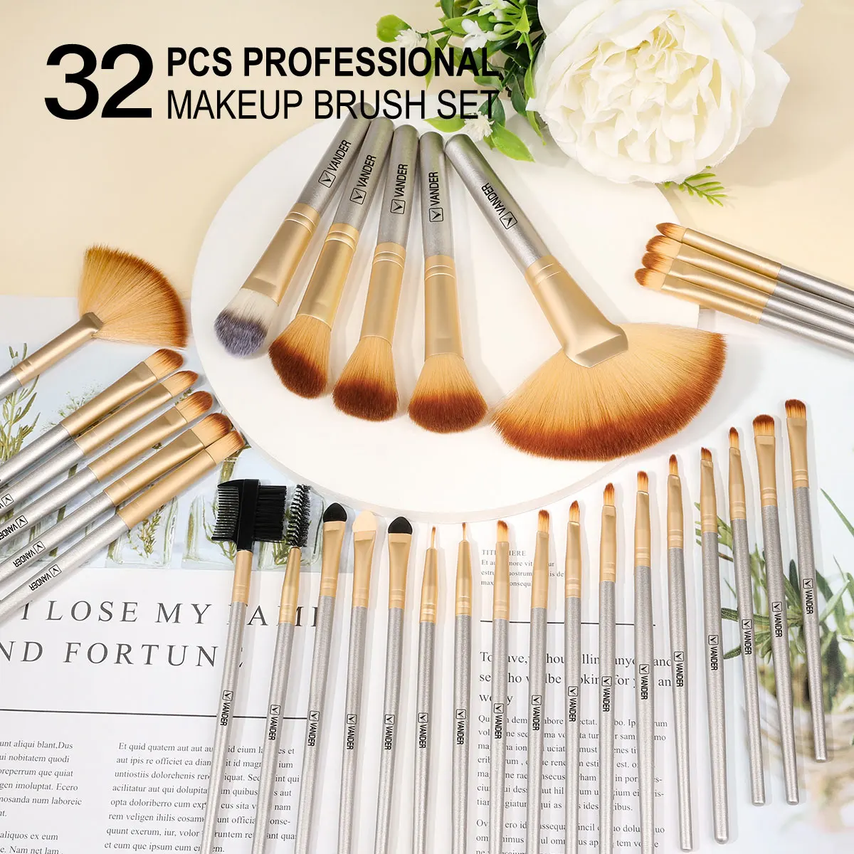 24/32 Pcs Make-Up Kwasten Set Met Zak Poeder Stichting Contour Blush Concealer Oogschaduw Blending Liner Makeup Beauty Tools