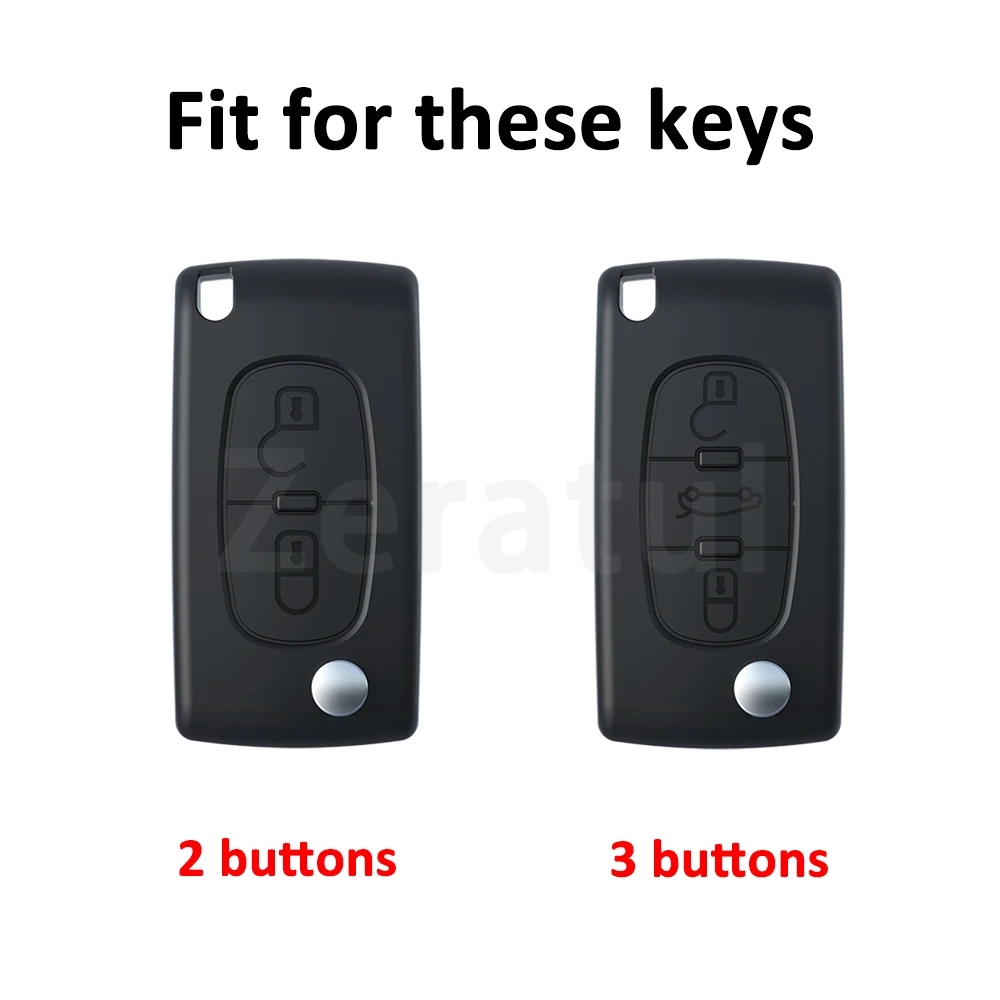 2/3 Buttons Auto Keyless Bag TPU Car Key Fob Case Cover For Peugeot 307 308 406 107 206 207 For Citroen Xsara C2 C3 C4 C5 C6 C8