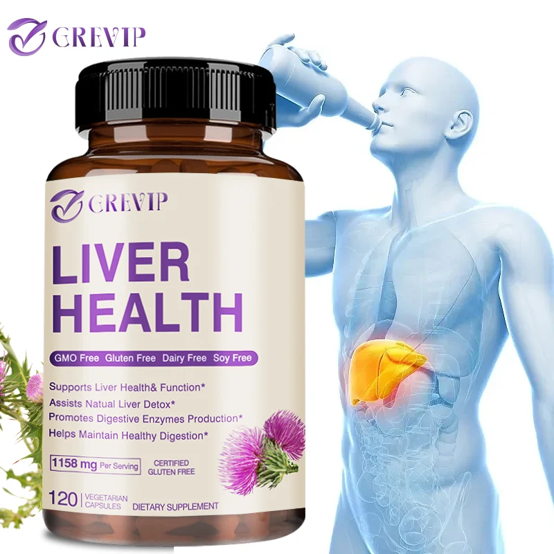 

Liver Health - with Milk Thistle, Dandelion, Burdock, Turmeric - Kidney and Digestion Support - 120 Capsules