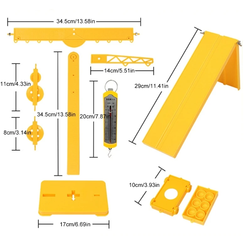 Mechanik- und Reibungsexperimentset mit Riemenscheibe, Hebeln und Zubehör. Unterrichtsmaterialien für Grundlagen der Mechanik