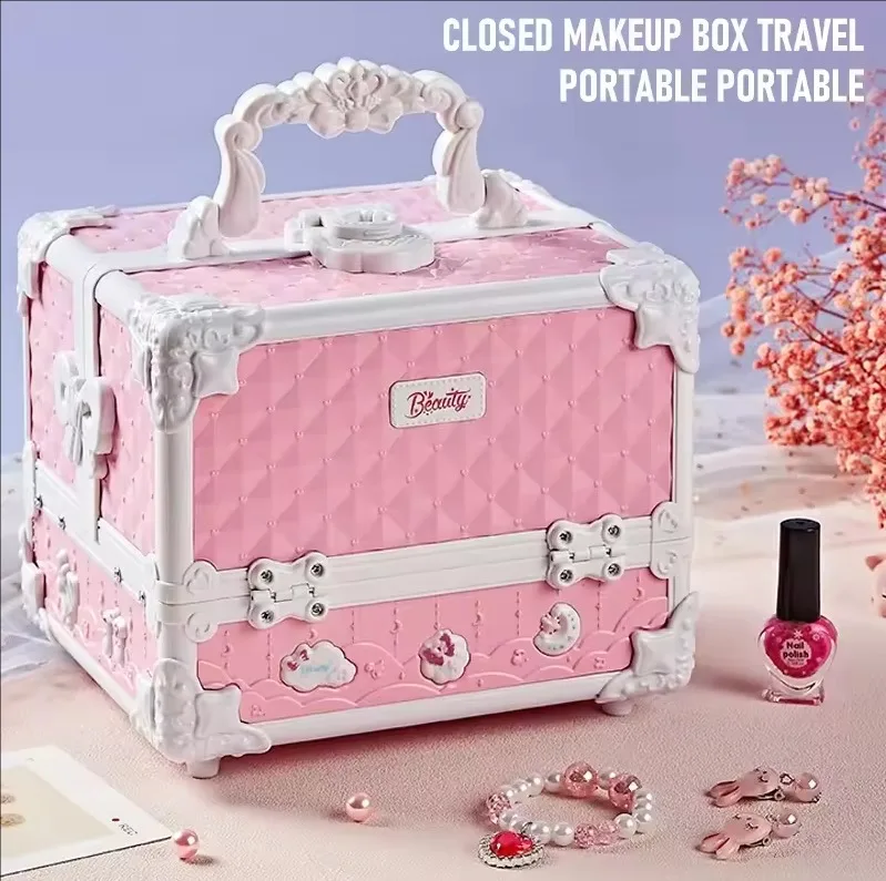 Wasbare make-upset voor kinderen Make-upkit voor kinderen Veilige cosmetica Fantasiespel Prinses Make-upboxset Verjaardagscadeau Gesimuleerde schoonheidsset