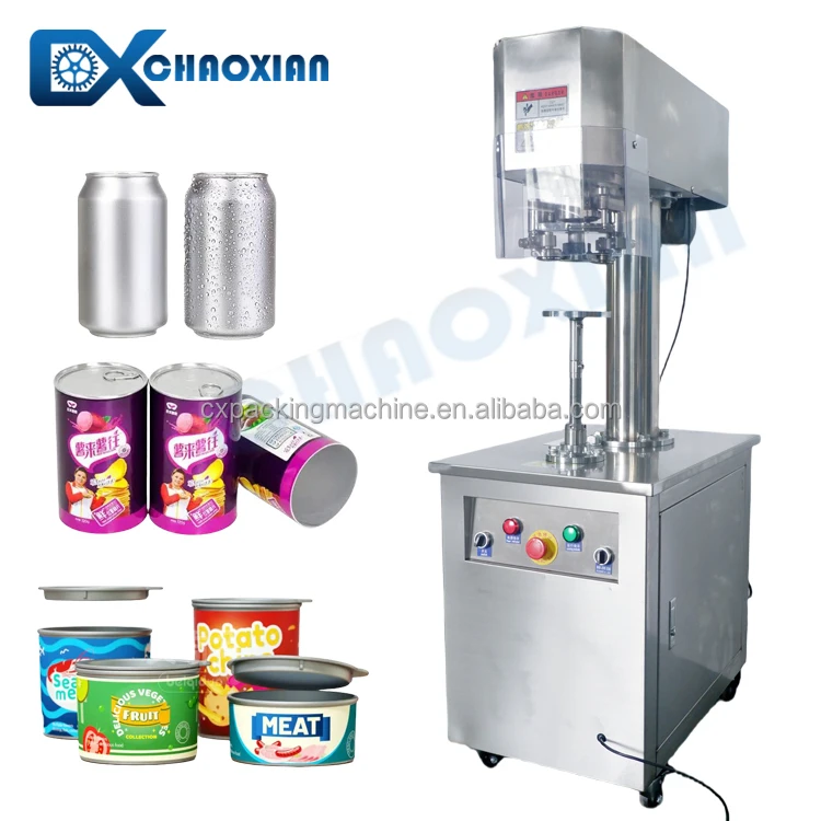 Semi Auto Plastic Jar Sealer Tea Paper Snack PET Can Fish Tin Can Soup Metal Bowl Candy Plastic Can Sealing Machine