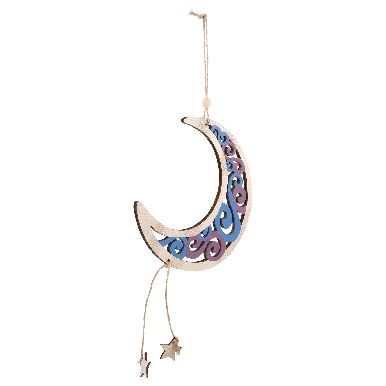 

Wood Moon Hanging Ornament Rustic Hollow Moon Star Wall Decor Creative Indoor Outdoor Home Wall Hanging Decoration