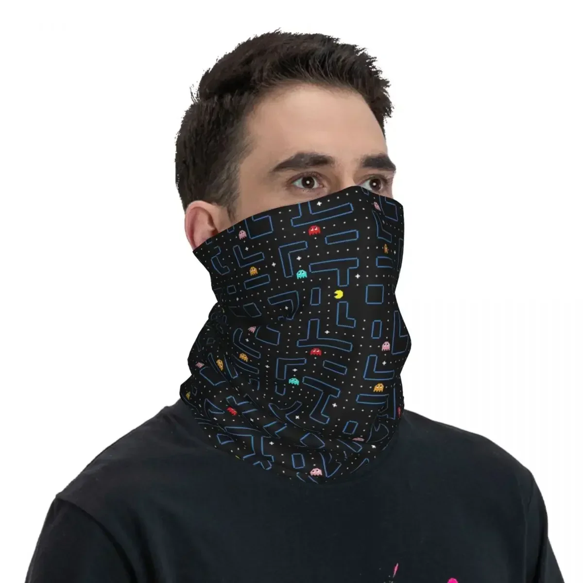 Video Game Classic Arcade Game Collage Bandana Neck Gaiter Printed Wrap Mask Scarf Warm Cycling Scarf Hiking For Men Women