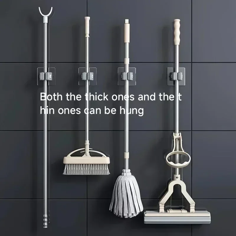 2/20PC Mop Holder Self-adhesive Broom Stand Wall Mounted Mop Support Sweeping Brush Hook Storage Organizer Bathroom Kitchen
