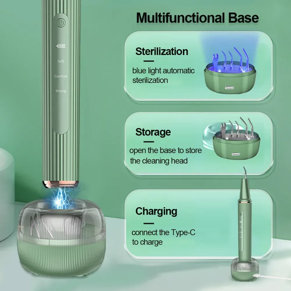 Ultrasonic Dental Cleaner Scaler Teeth Tartar Eliminator Plaque Calculus Remover Scaling Removal Tooth Cleaner