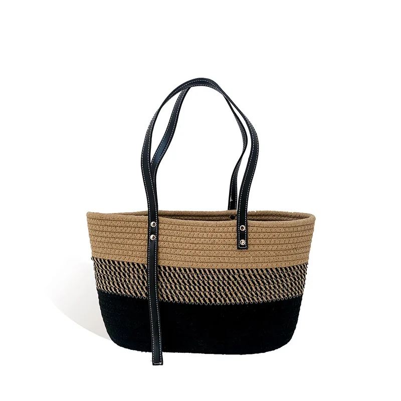 New Large Capacity Beach Shopping Bags Luxury Designer Rattan Woven Shoulder Bag Women Handmade Straw Handbags Summer Travel Bag