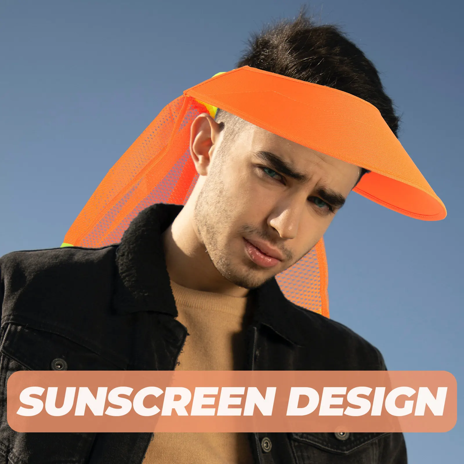 Full Brim Hard Hat Shade Neck Sun Visor Mesh Protection for Outdoor Construction Gardening Work Safety Hard Hat Sun Shade