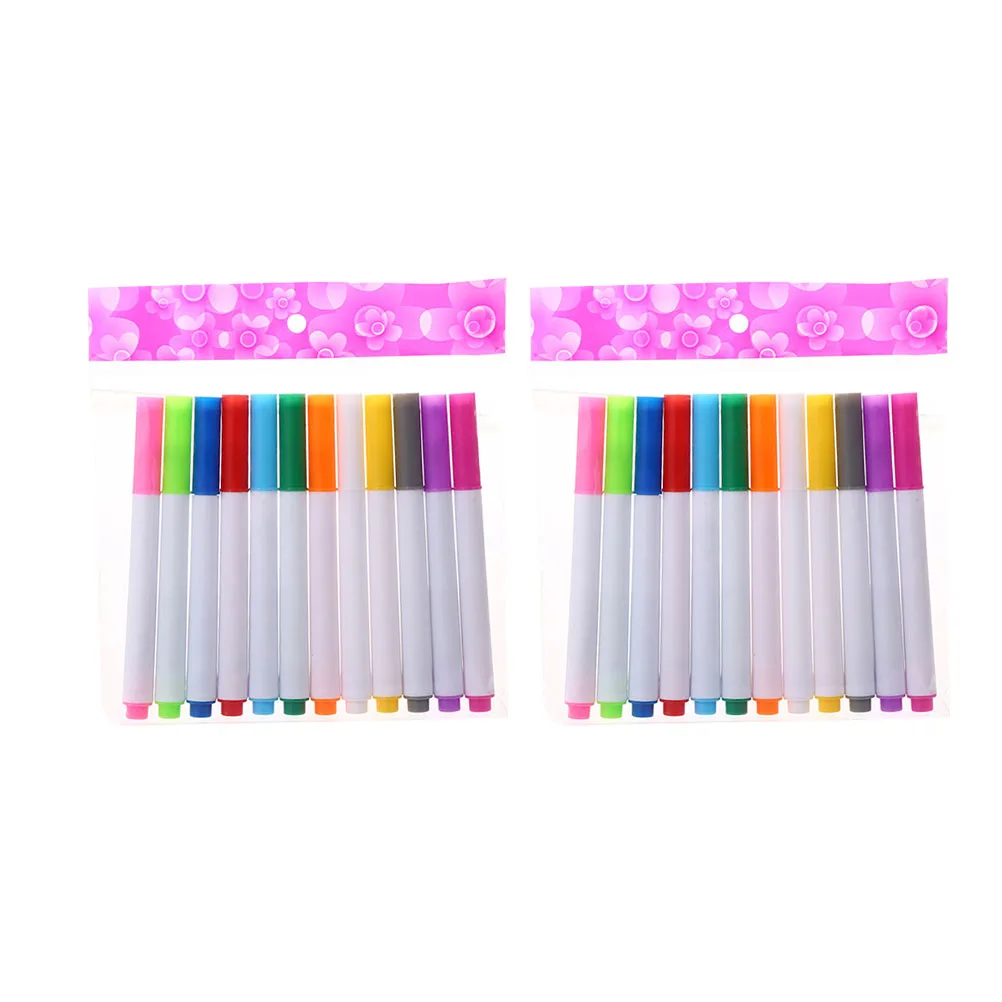 

24 Pcs Fluorescent Dry Wipe Markers Dust Free Erasable Blackboard Pen Liquid Chalk Marker Art Supplies Student Drawing Plastic