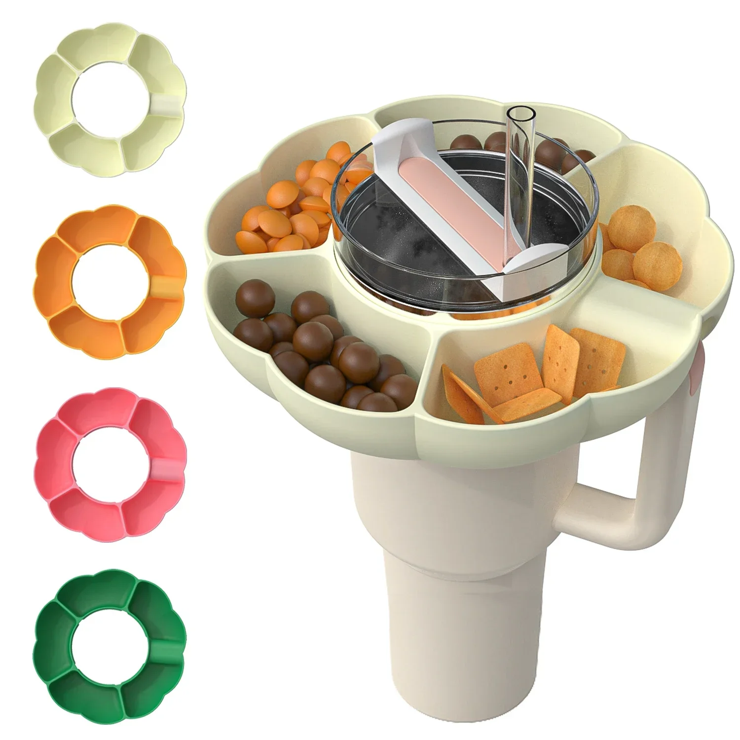 

Reusable Snack Platters for Snack For Stanley Cup 40 Oz Tray Snack Divider Divided Container Food Tray Holder Outdoor